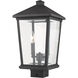Beacon 2 Light 19.5 inch Black Outdoor Post Mount Fixture in 8