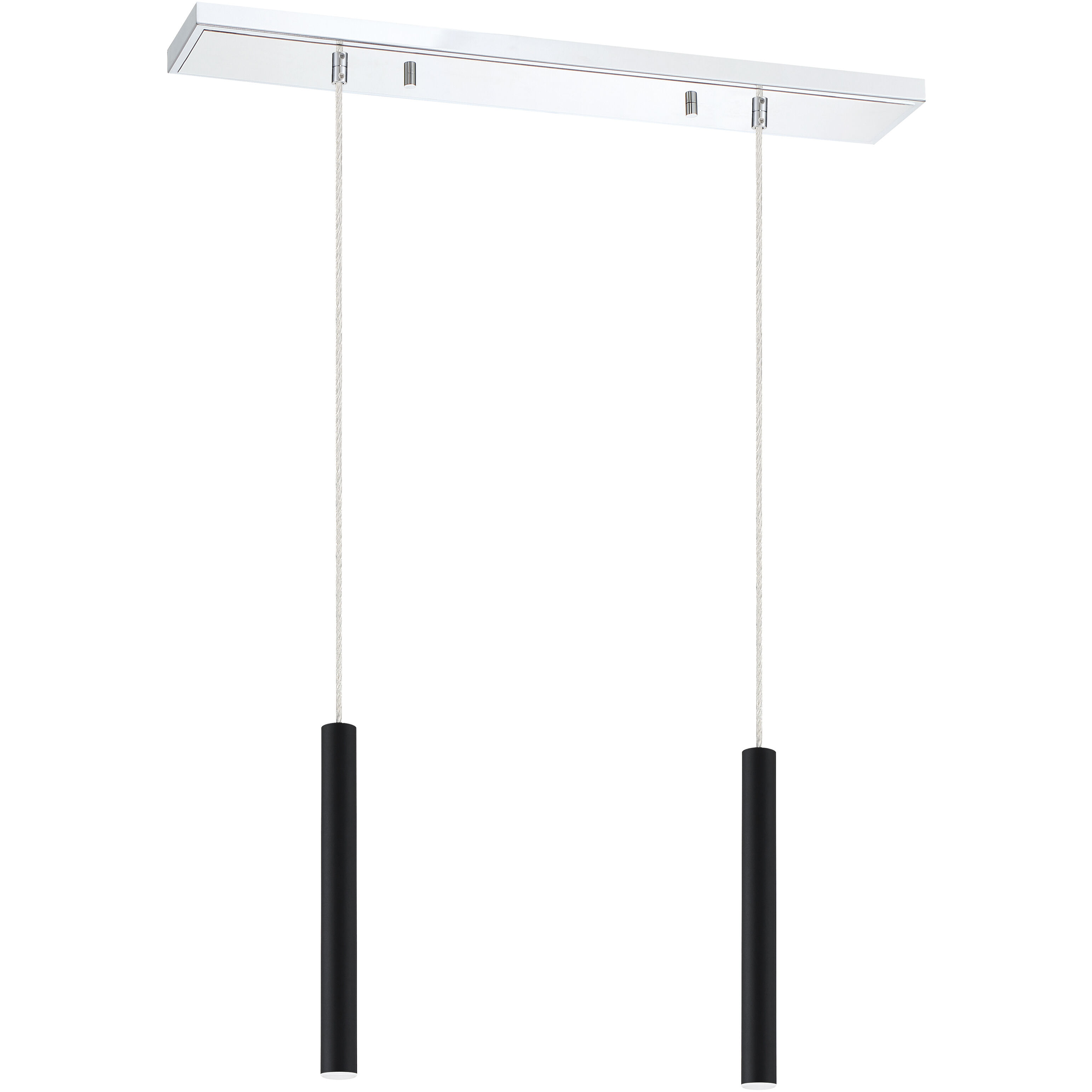 Forest LED 30 inch Chrome Linear Chandelier Ceiling Light in 2, 11, Matte Black Steel