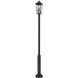 Gannon 3 Light 121.5 inch Black Outdoor Post Mounted Fixture in G9