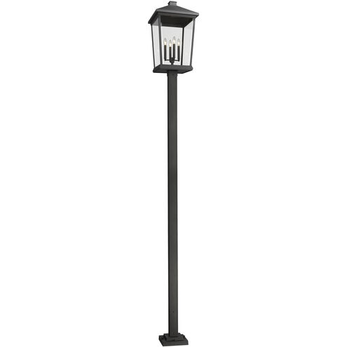Beacon 4 Light 124.5 inch Black Outdoor Post Mounted Fixture