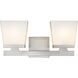 Astor 2 Light 16 inch Brushed Nickel Vanity Wall Light