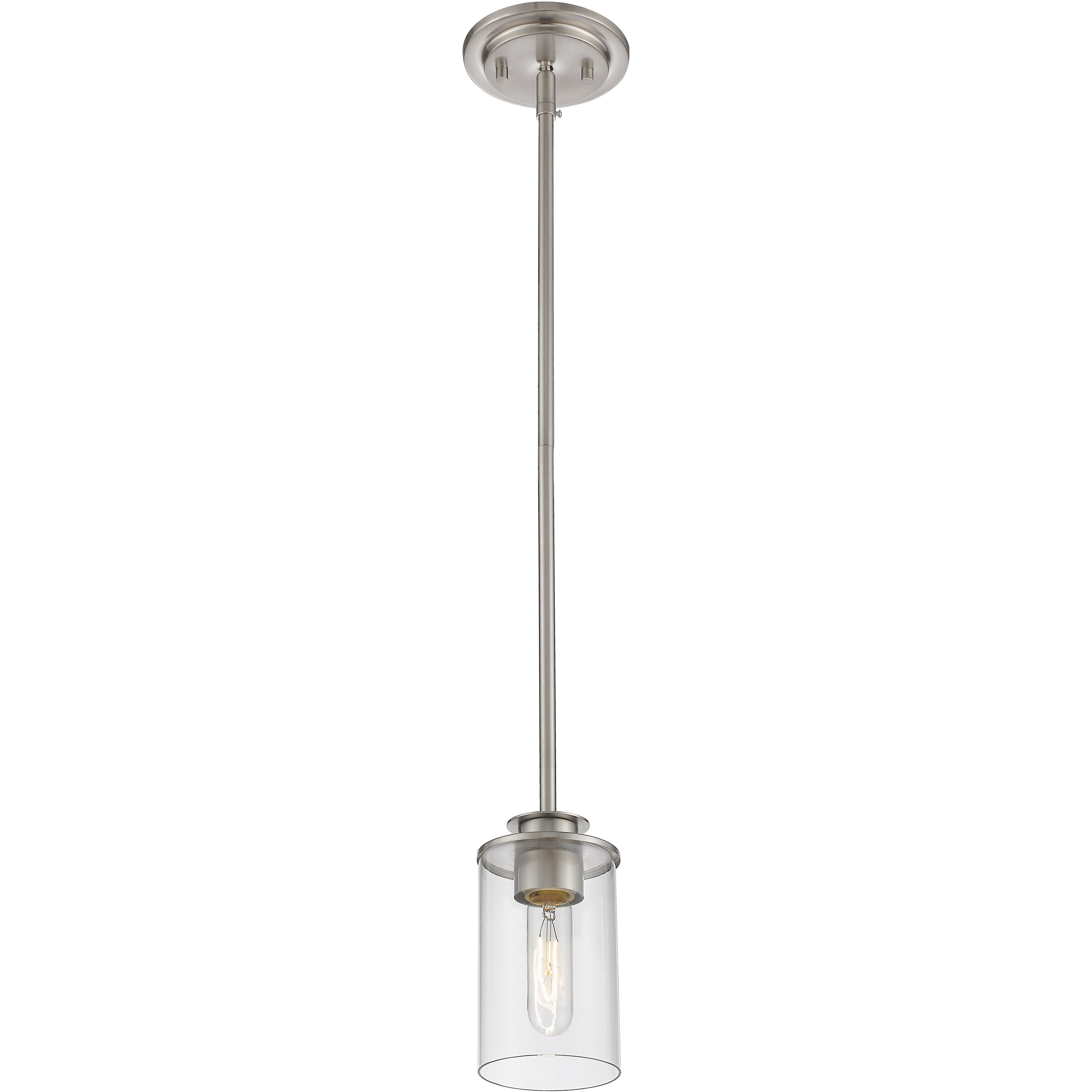 Savannah 1 Light 4.5 inch Brushed Nickel Pendant Ceiling Light