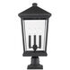 Beacon 3 Light 25.5 inch Black Outdoor Pier Mounted Fixture in 15.25