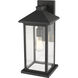 Portland 1 Light 18 inch Black Outdoor Wall Light in Clear Beveled Glass