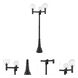 Laurent 3 Light 107.5 inch Black Outdoor Post Mounted Fixture in Clear Seedy Glass