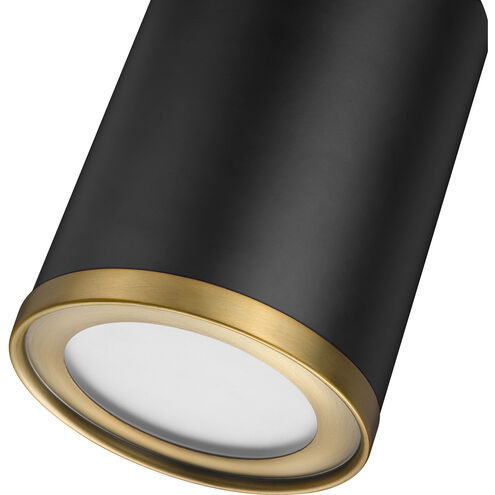 Arlo 1 Light 5.25 inch Matte Black and Rubbed Brass Flush Mount Ceiling Light