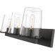 Callista 3 Light 27.5 inch Matte Black Vanity Wall Light
