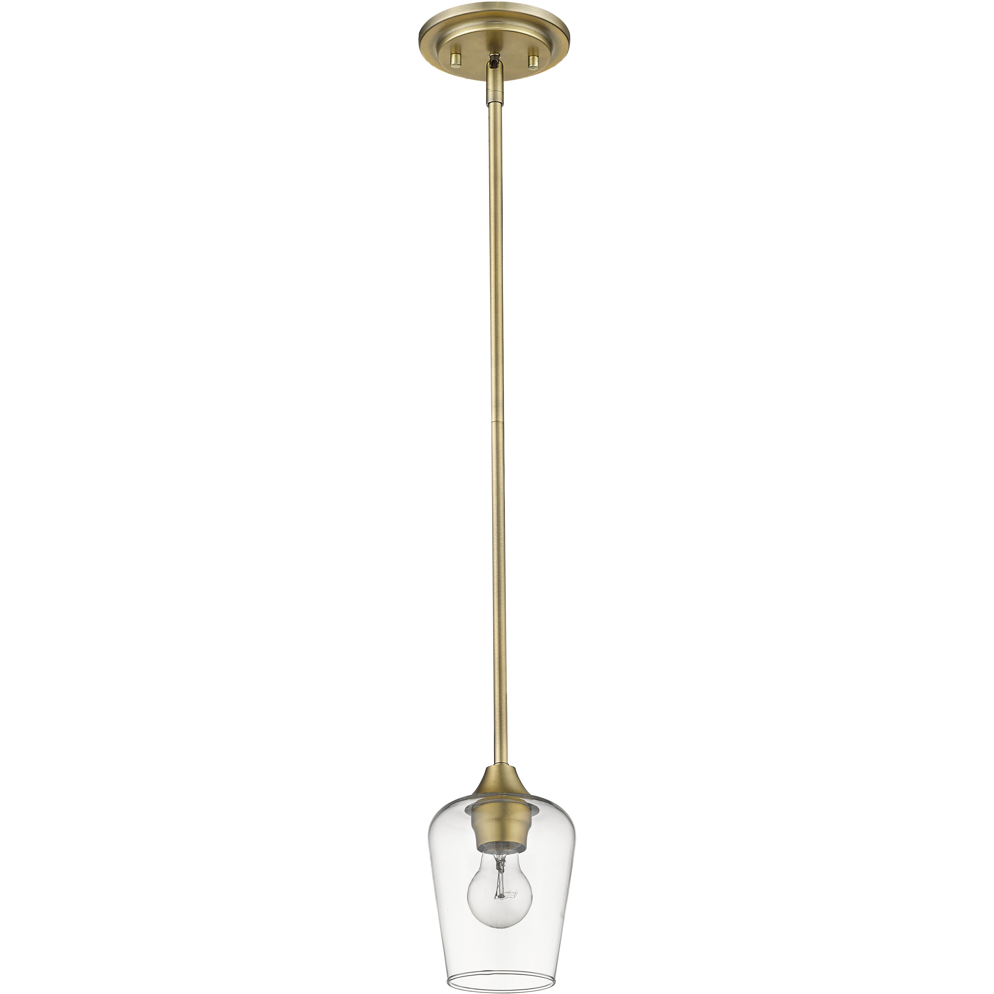 Joliet 1 Light 5.5 inch Olde Brass Pendant Ceiling Light