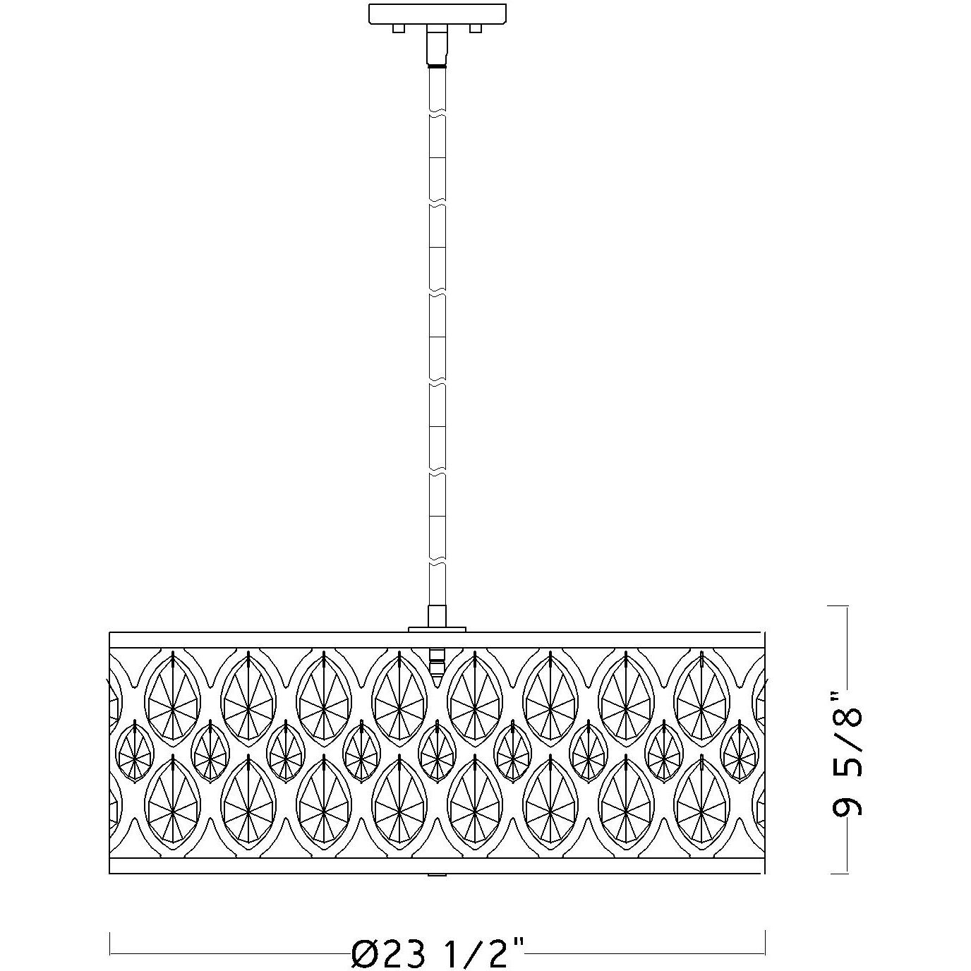 Dealey 6 Light 23.5 inch Matte Black Chandelier Ceiling Light