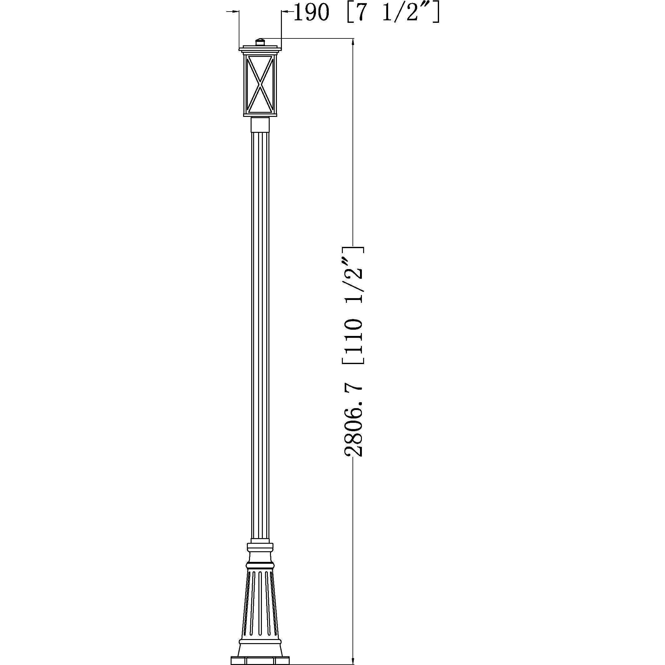 Brookside 1 Light 110.5 inch Black Outdoor Post Mounted Fixture