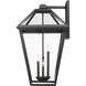Talbot 4 Light 33 inch Black Outdoor Wall Light