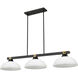 Bronte 3 Light 52.25 inch Matte Black and Rubbed Brass Billiard Light Ceiling Light in Matte Opal Glass