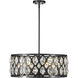Dealey 6 Light 23.5 inch Matte Black Chandelier Ceiling Light