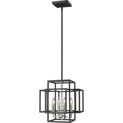 Titania 4 Light 14 inch Black and Brushed Nickel Pendant Ceiling Light