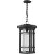 Jordan 1 Light 12 inch Black Outdoor Chain Mount Ceiling Fixture
