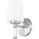 Henri 1 Light 6.5 inch Brushed Nickel Bathroom Vanity Wall Light
