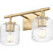 Landon 2 Light 14 inch Modern Gold Vanity Wall Light