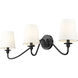 Gianna 3 Light 32 inch Matte Black Wall Sconce Wall Light