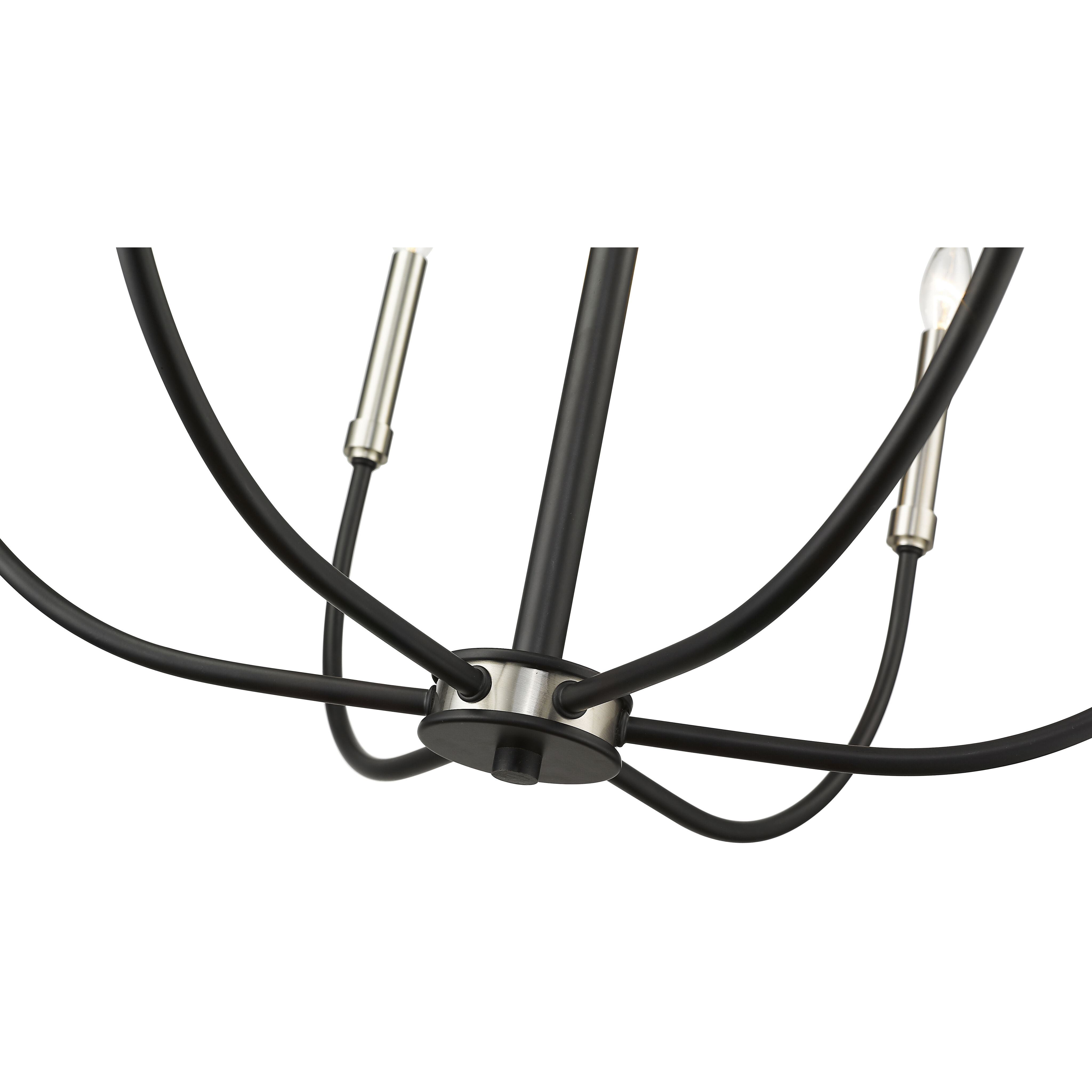 Haylie 6 Light 26 inch Matte Black and Brushed Nickel Chandelier Ceiling Light