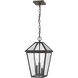 Talbot 3 Light 10 inch Oil Rubbed Bronze Outdoor Chain Mount Ceiling Fixture in Seedy Glass