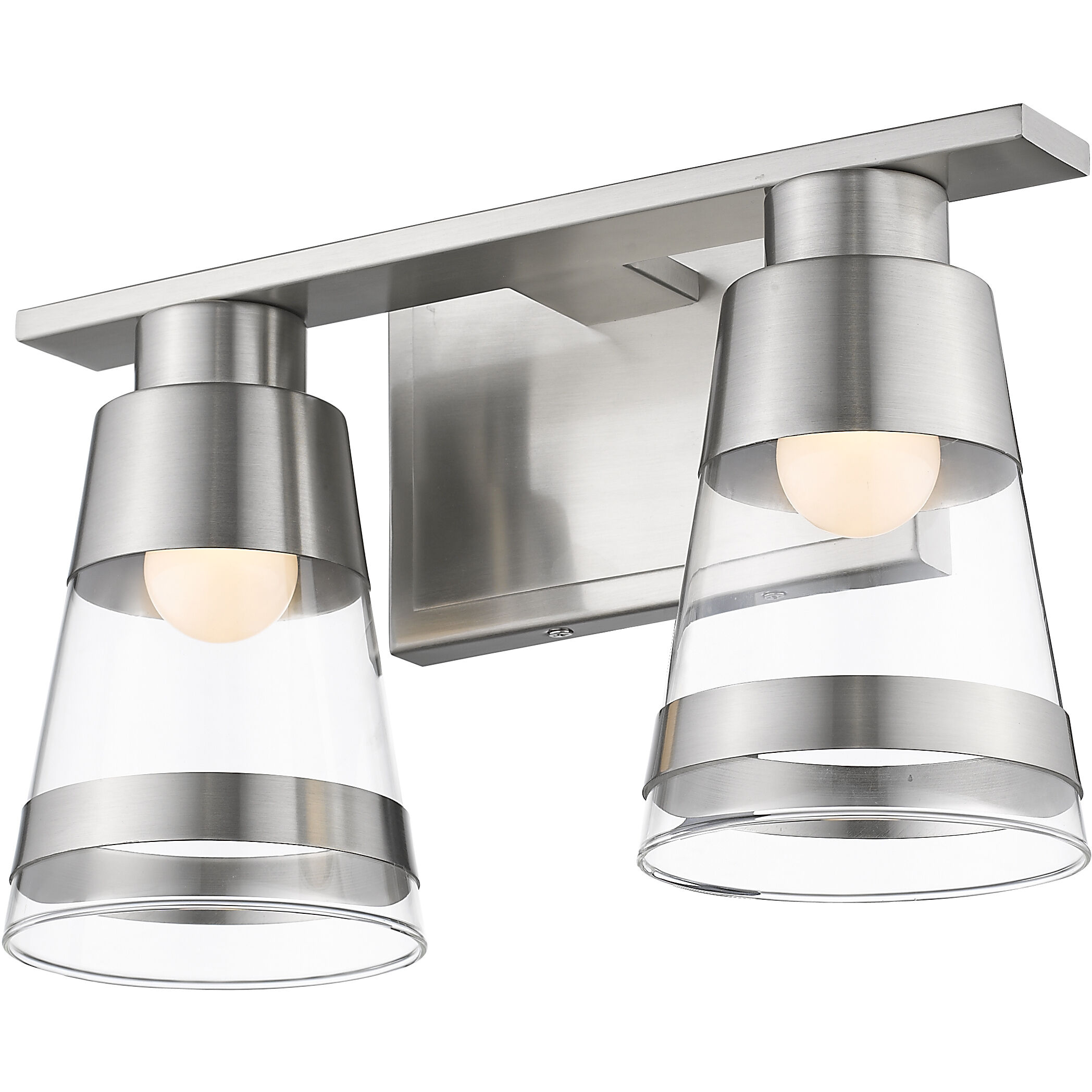 Ethos LED 13 inch Brushed Nickel Vanity Wall Light in Clear Glass