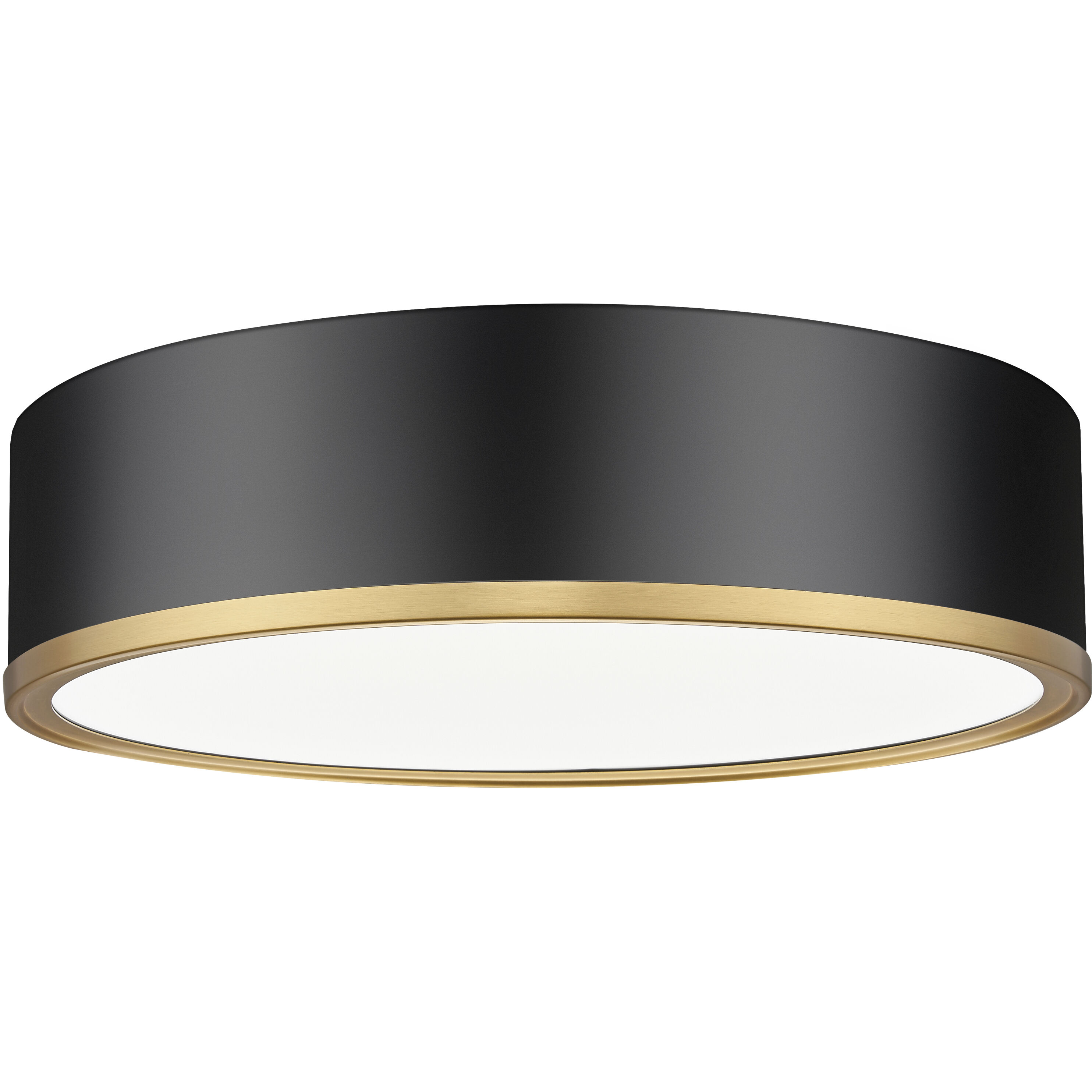 Bradley LED 16 inch Matte Black and Modern Gold Flush Mount Ceiling Light