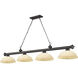 Cordon 4 Light 81.25 inch Bronze Billiard Ceiling Light in Golden Mottle Glass