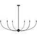 Shannon 6 Light 62 inch Matte Black Chandelier Ceiling Light