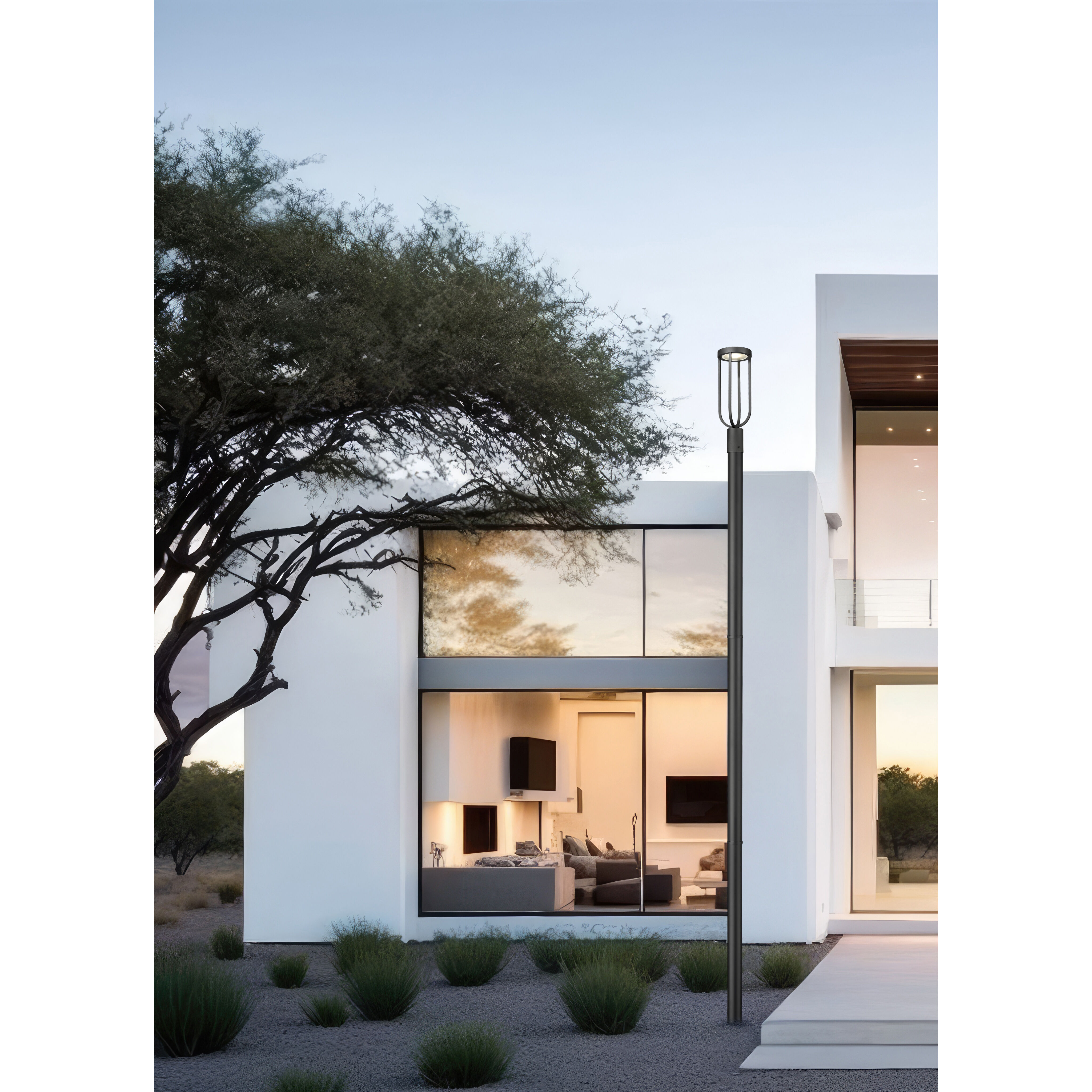 Leland LED 137.25 inch Sand Black Outdoor Post Mounted Fixture