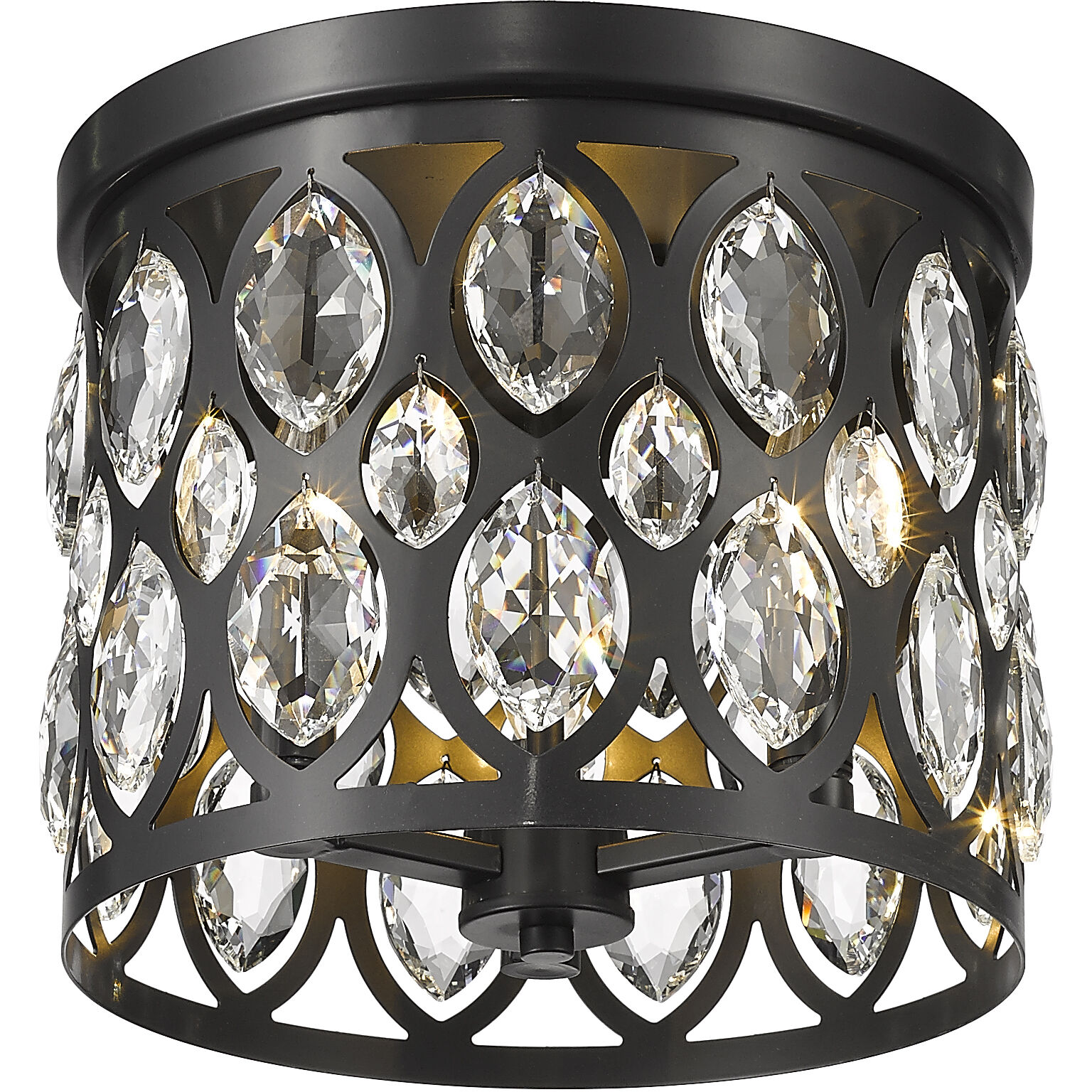 Dealey 3 Light 11.25 inch Matte Black Flush Mount Ceiling Light