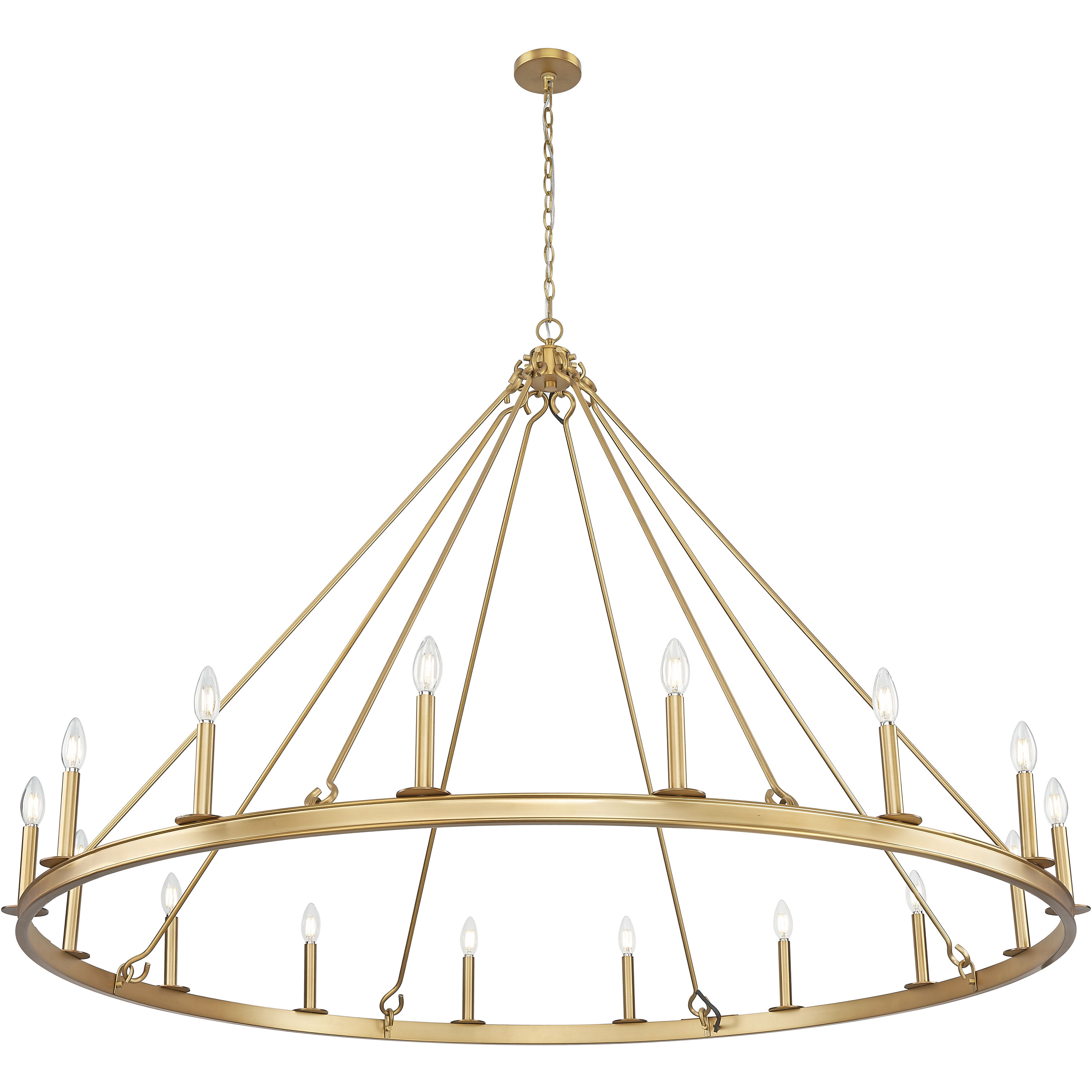 Barclay 16 Light 62 inch Rubbed Brass Chandelier Ceiling Light