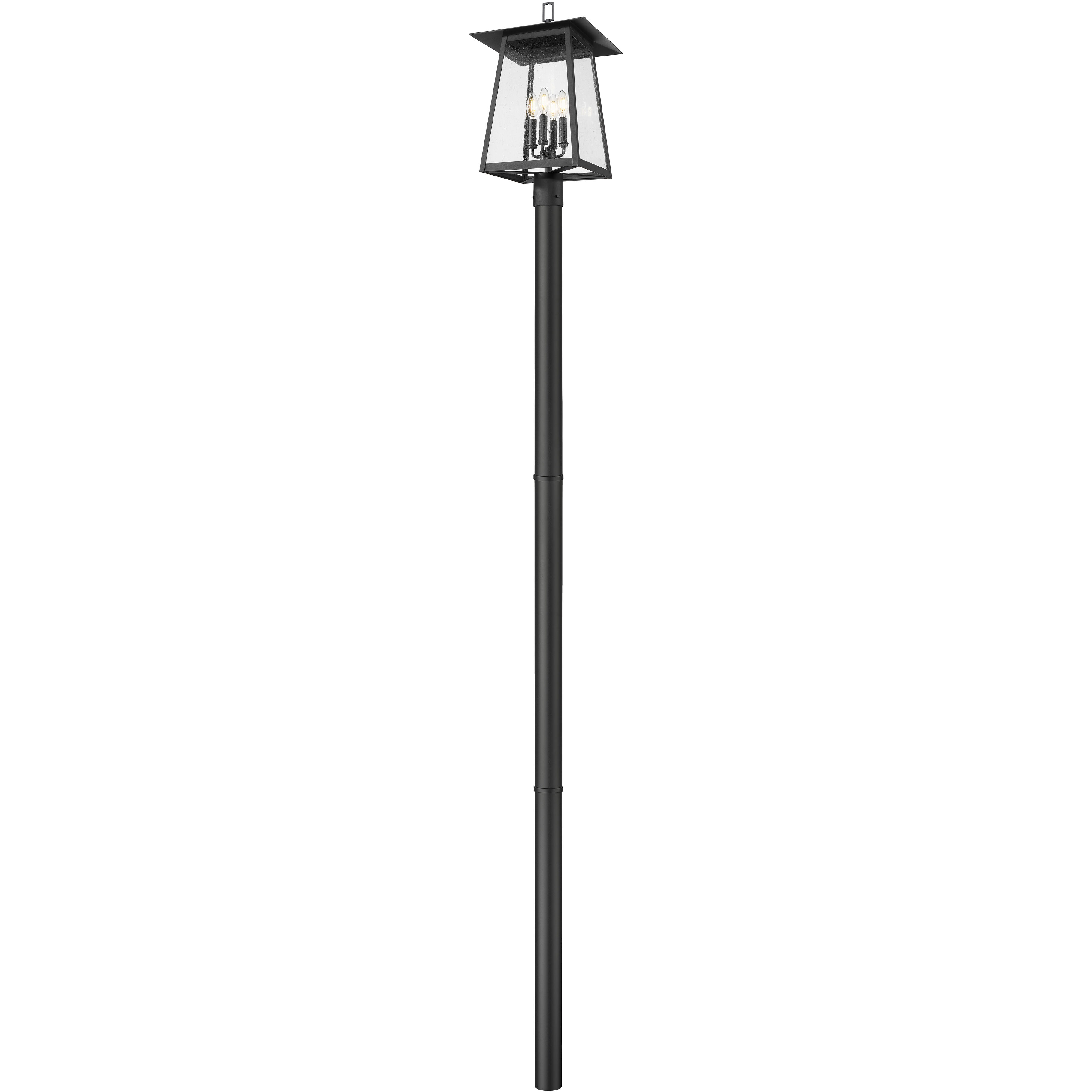 Rainer 4 Light 118.25 inch Black Outdoor Post Mounted Fixture in G9