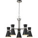 Soriano 5 Light 27 inch Matte Black and Brushed Nickel Chandelier Ceiling Light