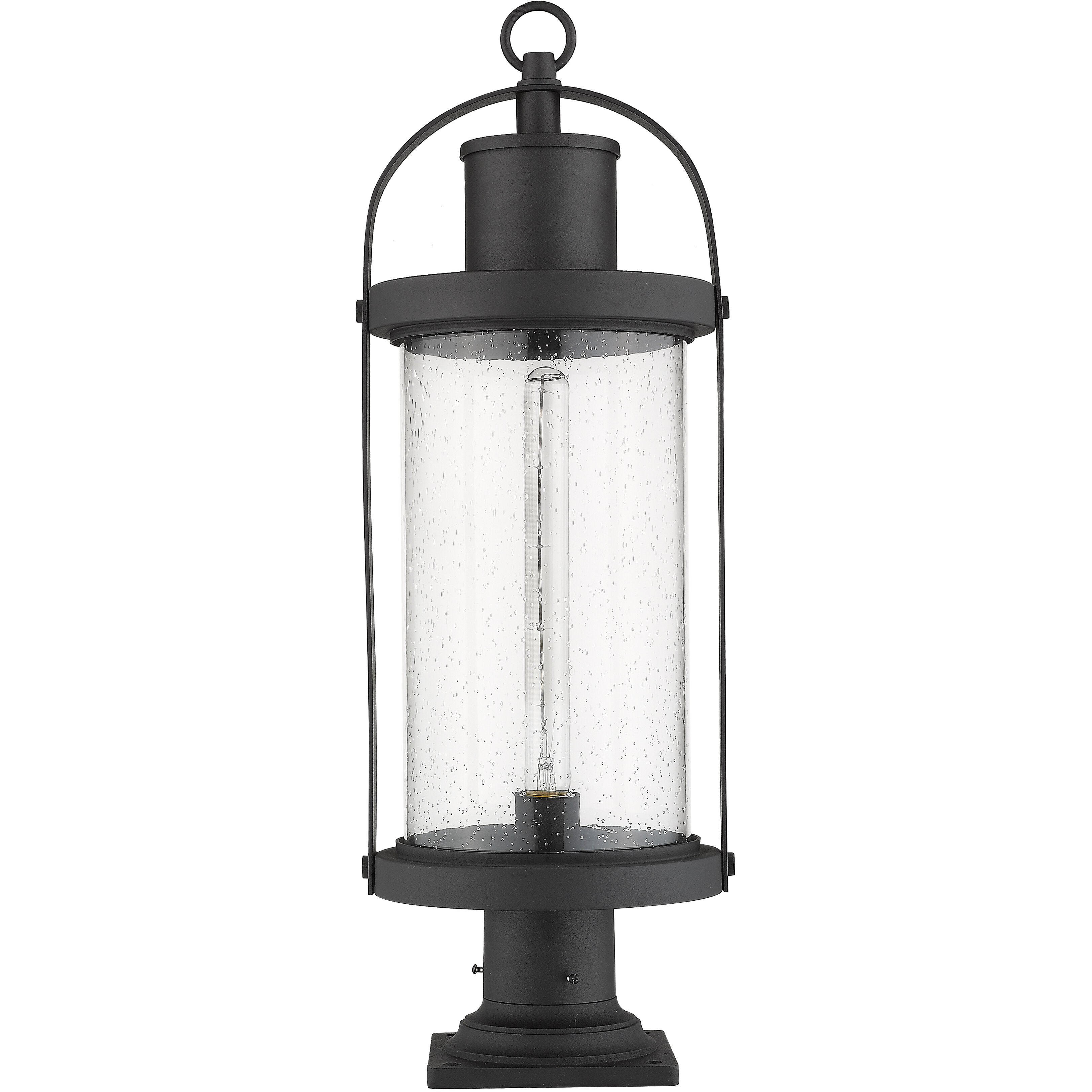 Roundhouse 1 Light 27 inch Black Outdoor Pier Mounted Fixture