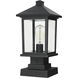 Portland 1 Light 17 inch Black Outdoor Pier Mounted Fixture in Clear Beveled Glass, 5.07