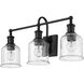 Bryant 3 Light 24 inch Matte Black Vanity Wall Light