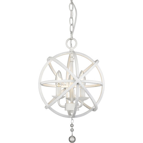 Tull 3 Light 12 inch Matte White Chandelier Ceiling Light