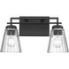 Lyna 2 Light 16 inch Matte Black Bathroom Vanity Light Wall Light