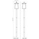 Rainer 5 Light 121.5 inch Black Outdoor Post Mounted Fixture in G9