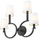 Cordelia 4 Light 20.5 inch Matte Black Wall Sconce Wall Light