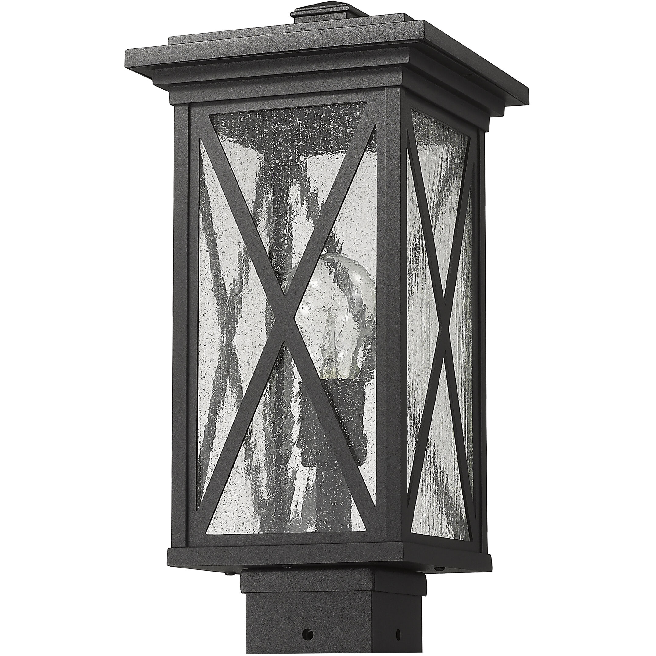 Brookside 1 Light 15.75 inch Black Outdoor Post Mount Fixture