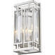 Mersesse 2 Light 6 inch Brushed Nickel Wall Sconce Wall Light in 3.1, Clear Crystal