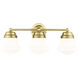 Vaughn 3 Light 22.5 inch Luxe Gold Vanity Wall Light