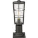 Helix 1 Light 17.25 inch Black Outdoor Pier Mounted Fixture