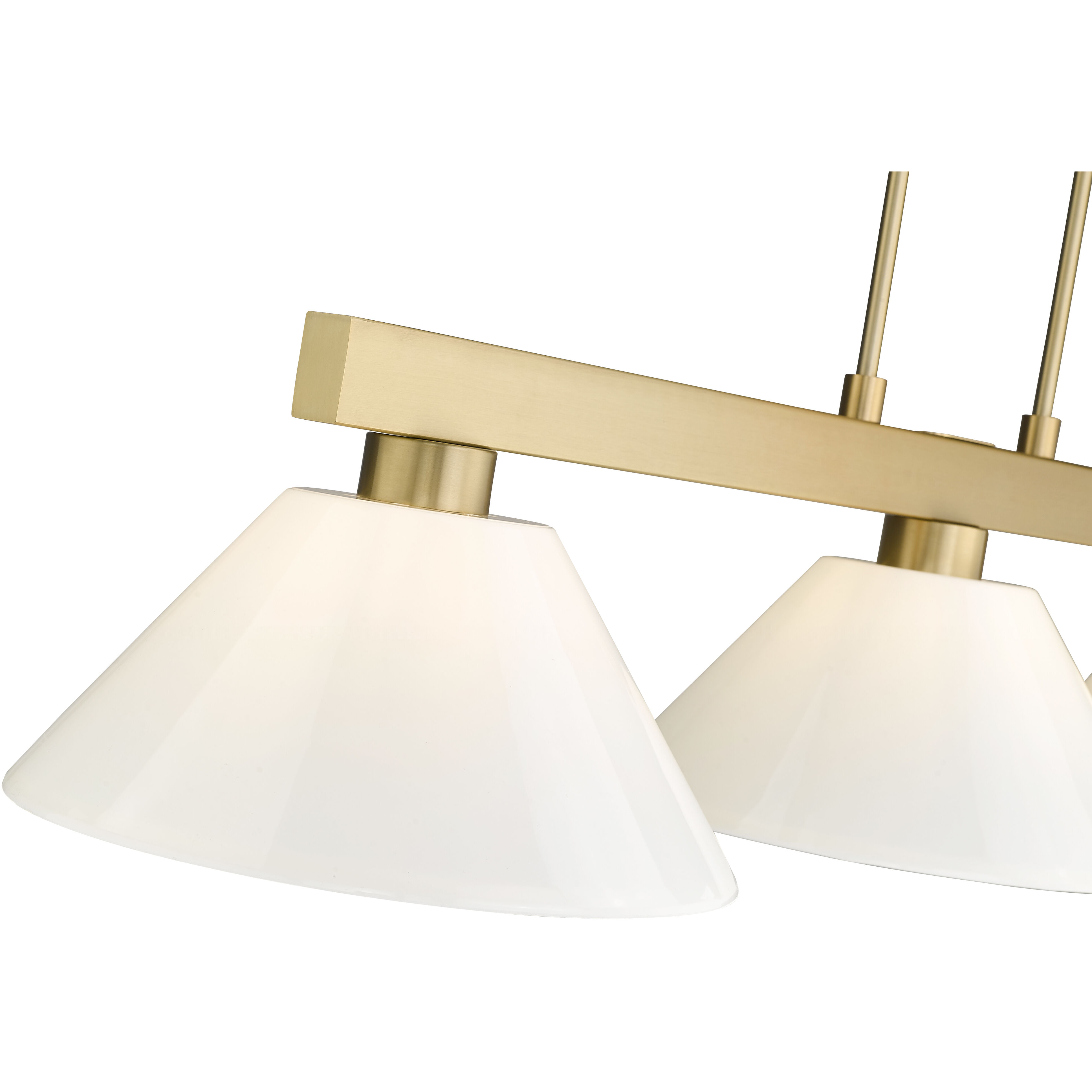 Cobalt 3 Light 49.75 inch Modern Gold Billiard Light Ceiling Light in White Plastic