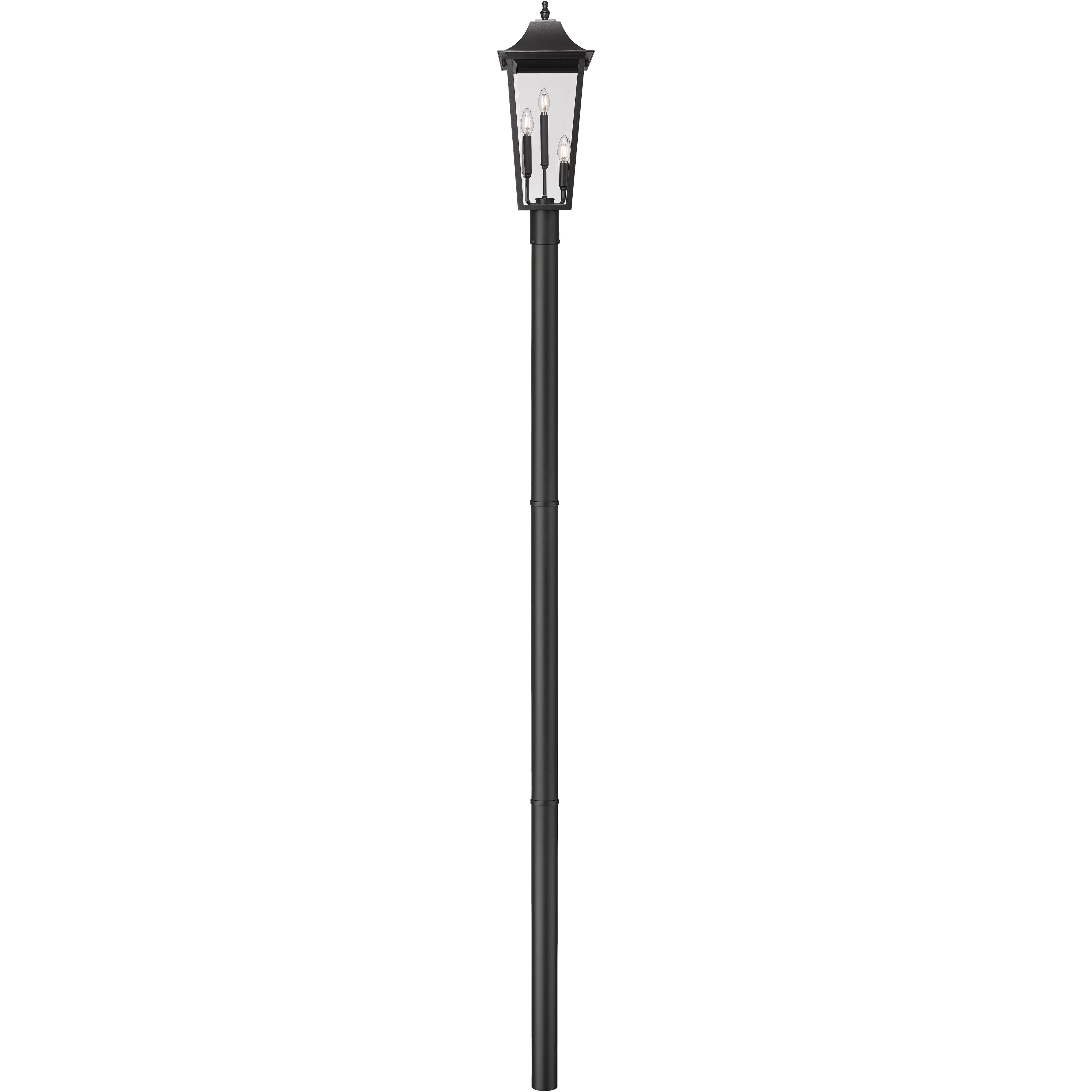 Gannon 3 Light 120.75 inch Black Outdoor Post Mounted Fixture in G9