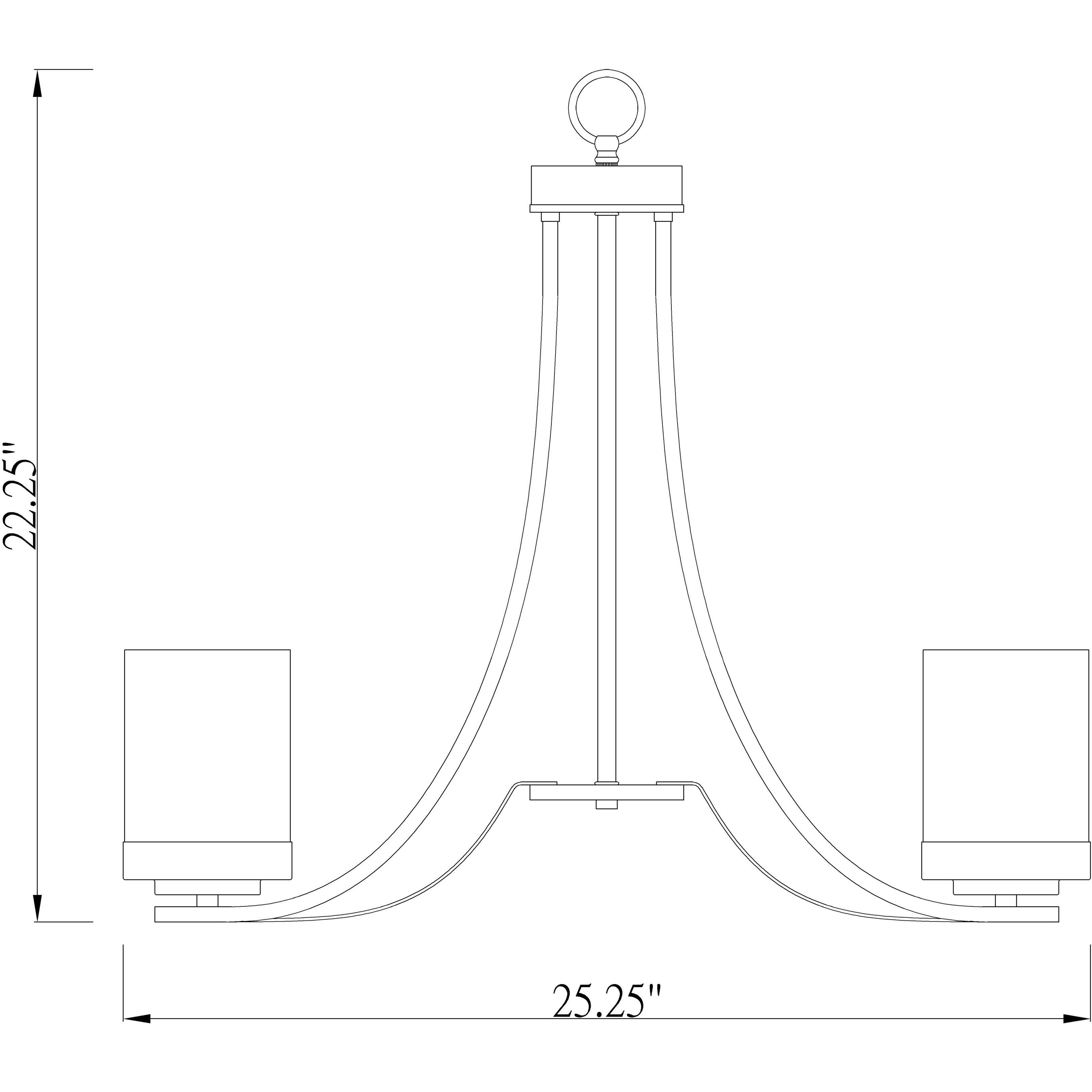 Willow 5 Light 25.25 inch Matte Black Chandelier Ceiling Light