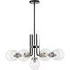 Parsons 9 Light 32 inch Matte Black and Brushed Nickel Chandelier Ceiling Light