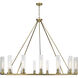 Beau 15 Light 60 inch Rubbed Brass Chandelier Ceiling Light