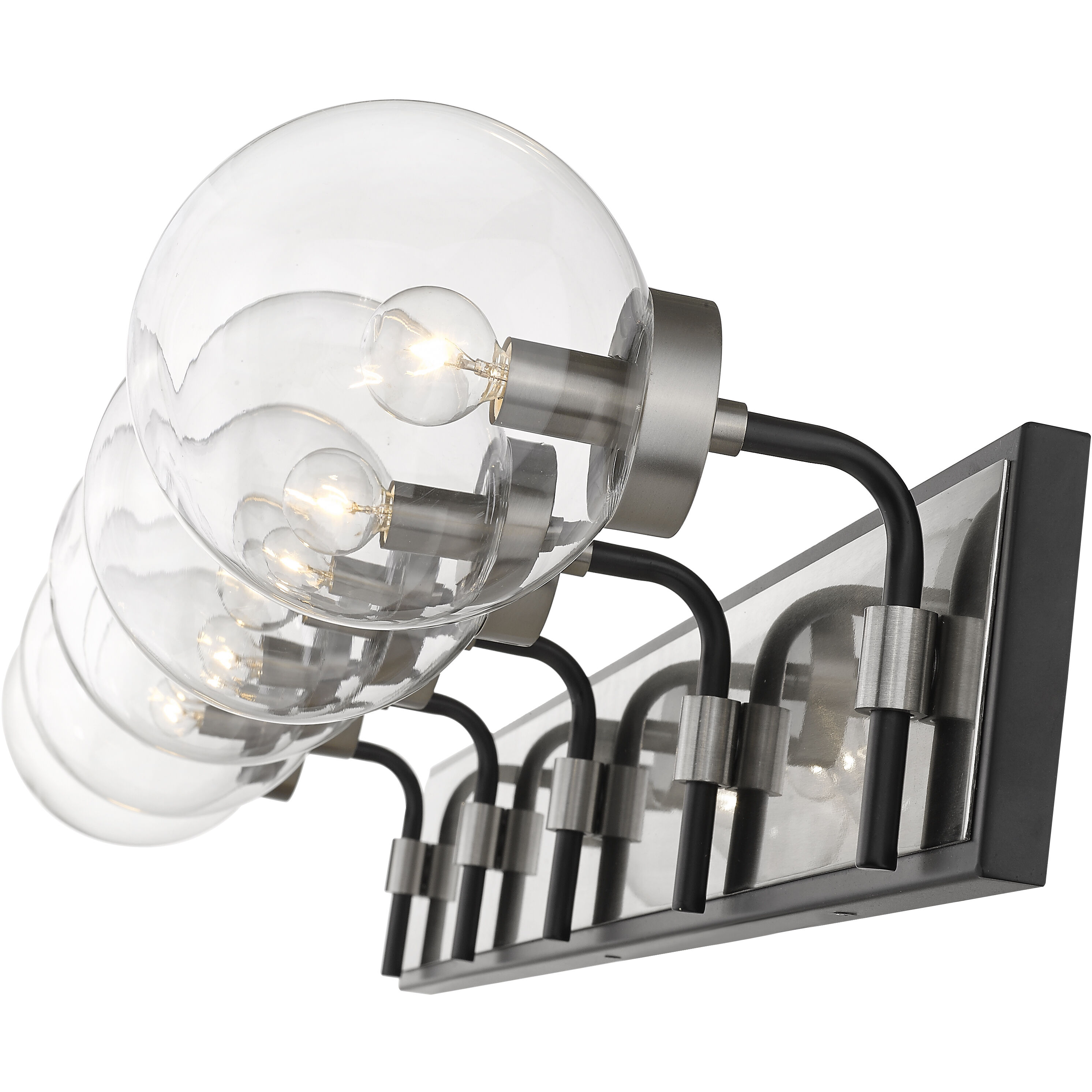 Parsons 5 Light 42.25 inch Matte Black and Brushed Nickel Vanity Wall Light